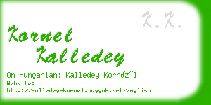 kornel kalledey business card